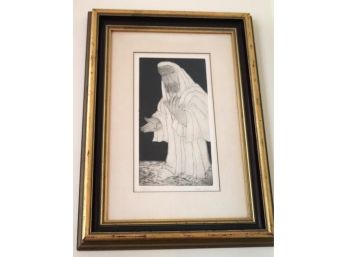 Ben Zion Signed Numbered Lithograph Of Moses Framed