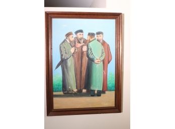 Interesting Painting Of 4 Scholars In A Discussion