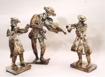 Lot Of 3 Sterling Silver Overlay Figurines Of Musicians