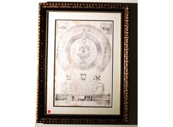 Antique Judaica Framed Engraving Signed Krol 12/ 60 In Ornate Frame