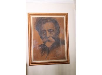 Large Pencil Portrait Of Sholom Aleichem Signed Morris Kallem, 1941