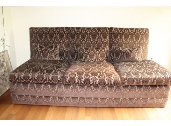 Luxurious Vintage Damask Velvet Armless Lounge Sofa By Brocade Home