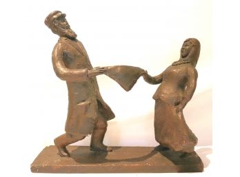 Vintage Austin Products Statue Of Man & Woman With Handkerchief Dance