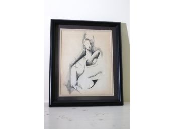 Pencil Drawing Of Mother & Baby Signed By Artist