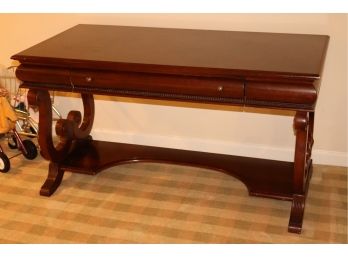Empire Style Library Table / Desk With Drawer