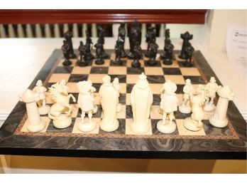 Vintage Faux Painted Chessboard / Chess Set