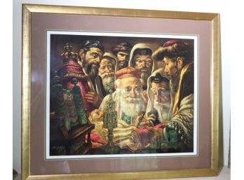 Signed & Numbered Colored Print Of The Reading Of The Scroll