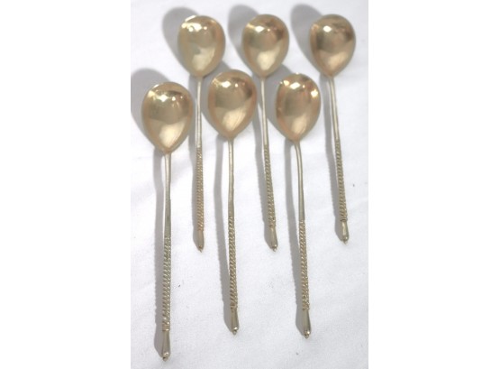 Collection Of 6 Engraved Espresso Spoons Possible Sterling Bob??