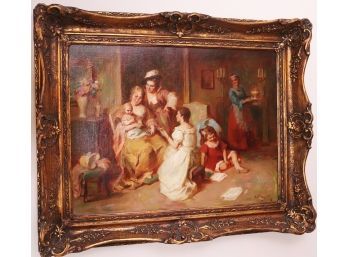Signed Painting By Artist Mozart Rottman In A Highly Ornate Frame