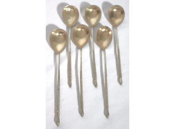 Collection Of 6 Engraved Espresso Spoons Possible Sterling Bob??