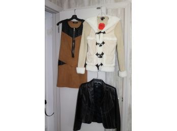 Womens Clothing - Leather Lined Jacket By INC Size Small, JJ Basics Size Small, Show Girls Paris Size Small