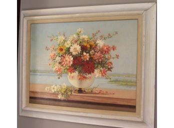 Beautiful Floral Still Life Painting Signed By The Artist On The Lower Left Corner