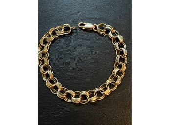 14K YG 6.25' Triple Loop Link Style Bracelet