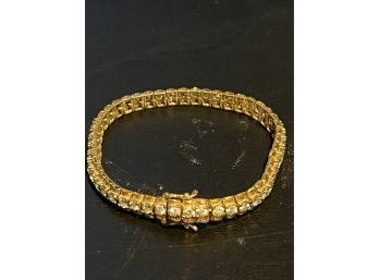 Stunning 7.25' Goldtone CZ Tennis Bracelet