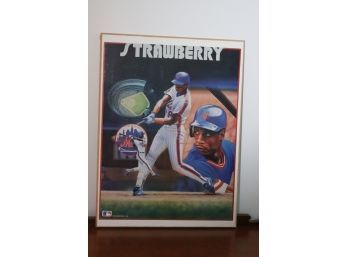 Sports Impressions 1989 Daryl Strawberry NY Mets Print/Poster On Board