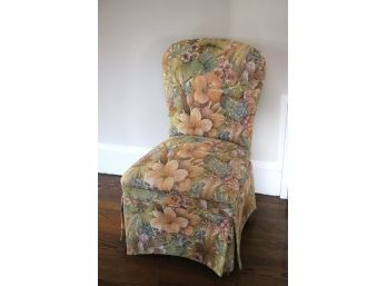 Vintage Floral Upholstered Accent Chair