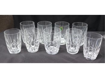 9 Pc Set Of Waterford Old Fashion Crystal Glassware In Kildare Pattern