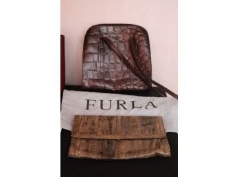 Women's Hand Bags Include Snakeskin Style By Elegant & Furla Made In Italy