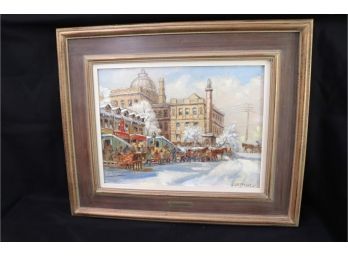 'Old Montreal Court House' Signed Painting By W. Schepansky , Polish Artist