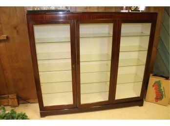 Vintage Display Cabinet With Glass Shelves And Lights