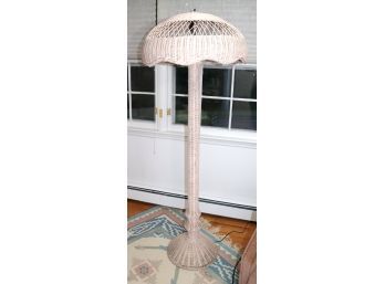 Vintage Woven Wicker Lamp