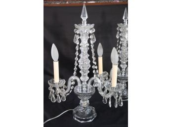 Fabulous Pair Of Glass Candelabra Table Lamps