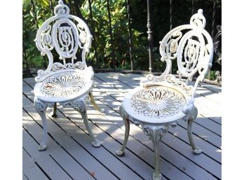 Vintage Ornate Cast Metal/Iron Garden Chairs,