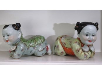 Vintage Asian Baby Porcelain Pair