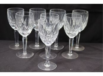7 Pc Waterford Large Red Wine Crystal Stemware In Kildare Pattern