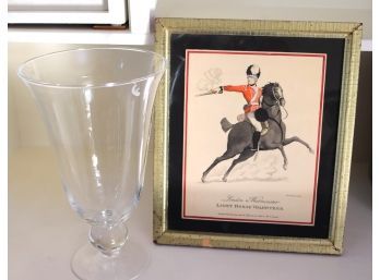 London & Westminster Light Horse Volunteer Print Includes A Tall Glass Vase