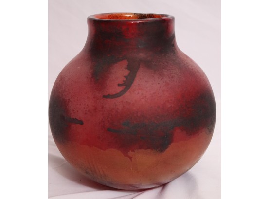 Seguso Murano Acid Etched Art Glass Vase