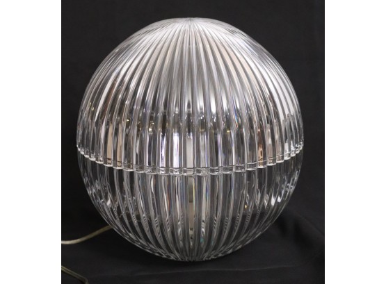 Reidel Crystal Orb Table Lamp With Ridged Design