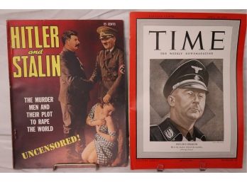 Rare Vintage Magazines With Hitler & Stalin, Time Magazine & Aviation With Lindbergh