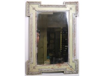 Rustic Primitive Style Sage Green Mirror With Decorative Frame