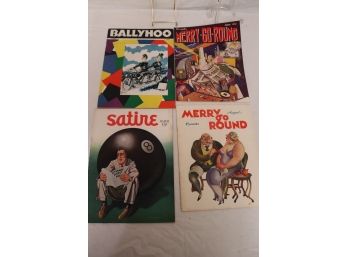 Lot Of Vintage Magazines With Ballyhoo, Merry Go Round & Satire From 1932 Onwards