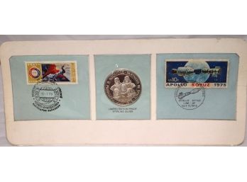 Limited Ed. Proof Sterling Silver Coin Apollo & , Soyuz Meet Up