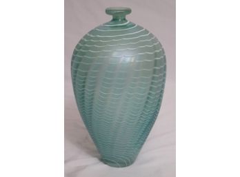 Vintage Kosta Boda Iridescent Art Glass Vase Signed B. Vallien