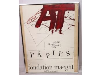 Tapies Framed Museum Exhibiton Poster Fondation Maeght, 1976
