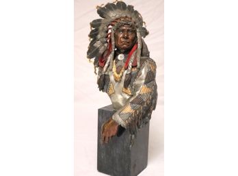 Signed Christopher Pardell Native American Chief Victorious Red Cloud Limited Ed. Bronze