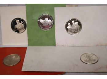 Lot Of 5 United Nations Commemorative Silver Coins