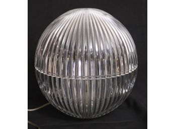 Reidel Crystal Orb Table Lamp With Ridged Design