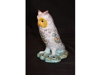 Rare & Unique Quimper France Hand Painted Owl