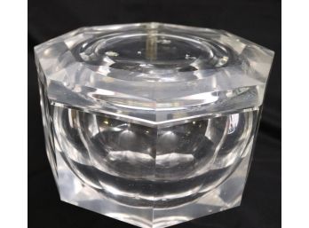 MCM Lucite Octagonal Ice Bucket With Swivel Top