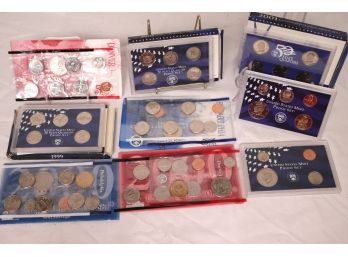 Lot Of 9 Uncirculated US Proof Sets & State Quarters From 1999 Onwards