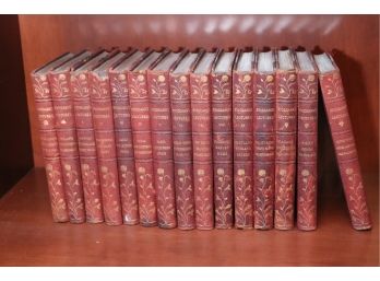 Set Of 15 Antique Leather-Bound Books Stoddards Lectures From 1903 With Gilt Edges