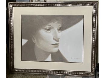 Large Andre Gisson Signed Portrait Painting In Silvered Frame