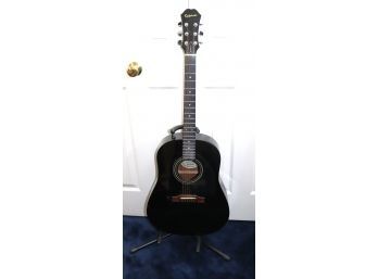 Vintage Epiphone Black Lacquered Acoustic Guitar