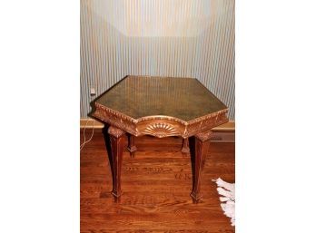 Funky Neoclassical Style Gilt Table With Black Highlights