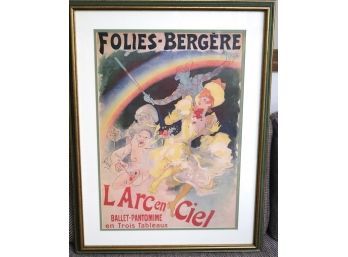 Vintage Poster Of Folies - Bergre Signed By Artist