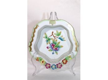 Very Pretty Herend Porcelain Bowl With Raised Floral Design